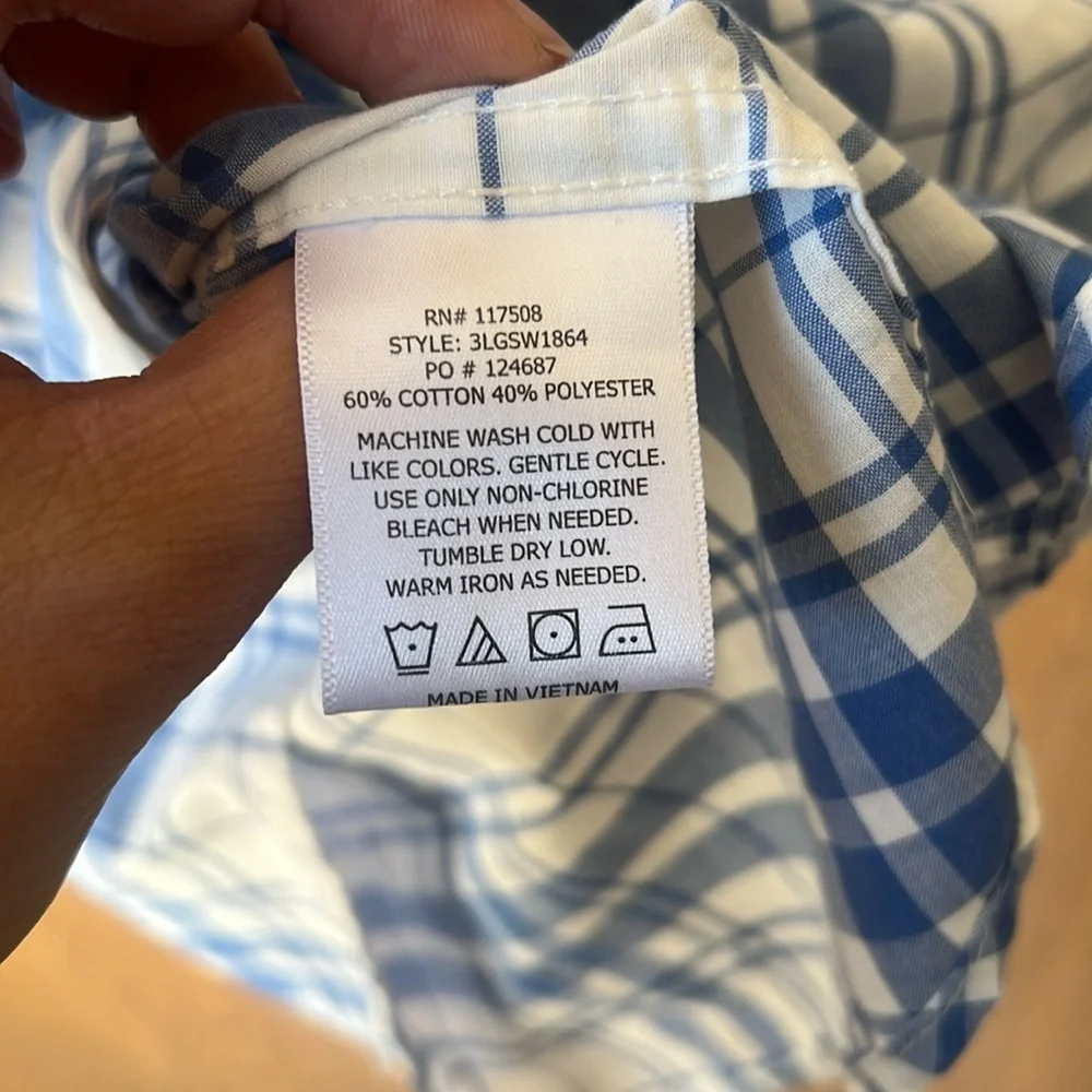 Levi’s Blue Plaid Button Down Shirt Men’s XL Short Sleeve Classic Casual